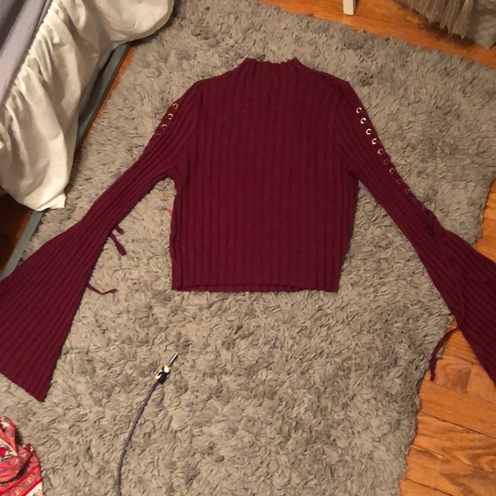 Long sleeve dark maroon shirt